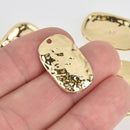 5 Light Gold Rectangle Charms, 24mm, hammered gold plated, chs7148