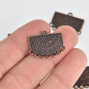 5 Copper Fan Charms, Chandelier Connector Links, chs7162