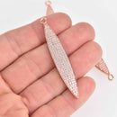 Rose Gold Spindle Charm Micropave Micro Pave 2-1/4" chs7213