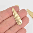 6 Matte Gold Triangle Charms, Drop Pendants, 1-1/2" long, chs7219