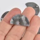 10 Gunmetal Half Moon Charms, Half Circle Connector Links, 27x15mm chs7249
