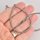 2 Crystal Teardrop Charms, Antiqued Copper, Rhinestone, 2.5", chs7259