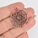 8 Copper Dream Catcher Charms, 1 to 3 Connector Links, chs7264