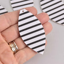 10 Faux Leather Leaf Charms, Vegan Leather, 2-5/8" long chs7283