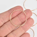 10 Gold Wavy Rings Large Round Connector Links, Soldered Ring Metal Charms 30mm, chs7297