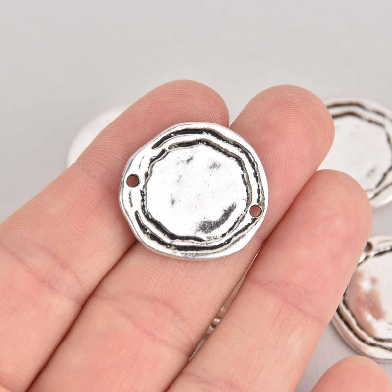 8 Silver Connector Charms, 25mm, chs7305