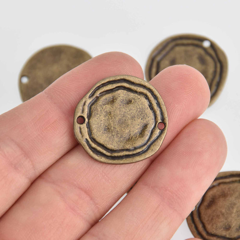 8 Bronze Connector Charms, 25mm, chs7306