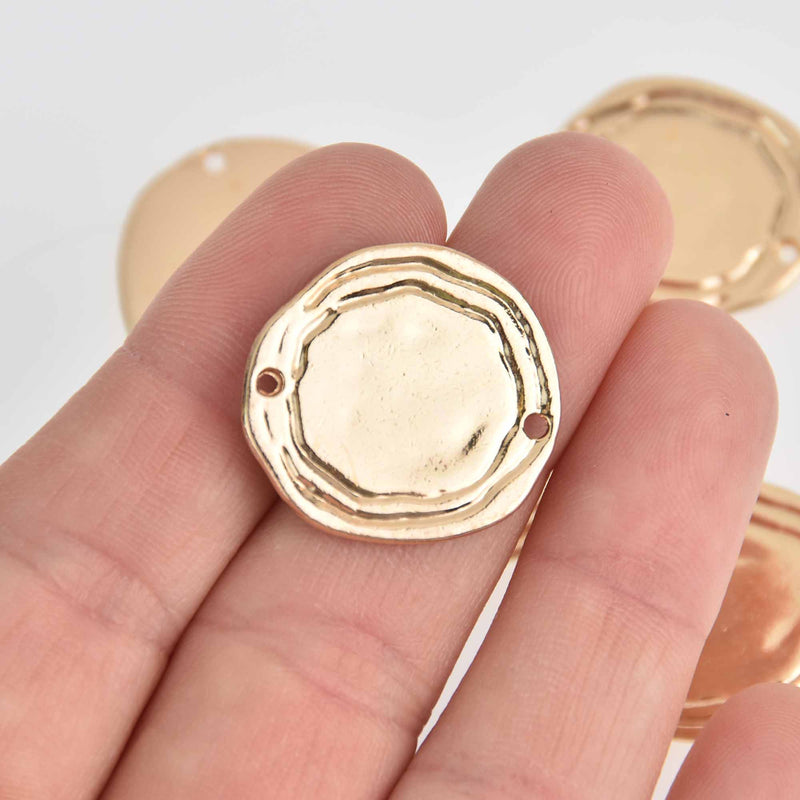 8 Light Gold Connector Charms, 25mm, chs7307