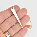 4 Gold Triangle Spike Charms, mirror finish, 2" long, chs7361