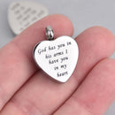 Cremation Ash Urn Charm Locket, Titanium Steel Heart 25mm x 20mm chs7453