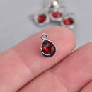 10 Birthstone Charms, Garnet Red Teardrop Drop Charms, January Birthstone, 11mm, chs7458