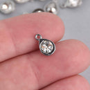 10 Birthstone Charms, Clear Teardrop Drop Charms, April Birthstone, 11mm, chs7461