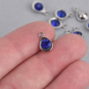 10 Birthstone Charms, Sapphire Blue Teardrop Drop Charms, September Birthstone, 11mm, chs7466