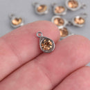 10 Birthstone Charms, Topaz Yellow Teardrop Drop Charms, November Birthstone, 11mm, chs7468
