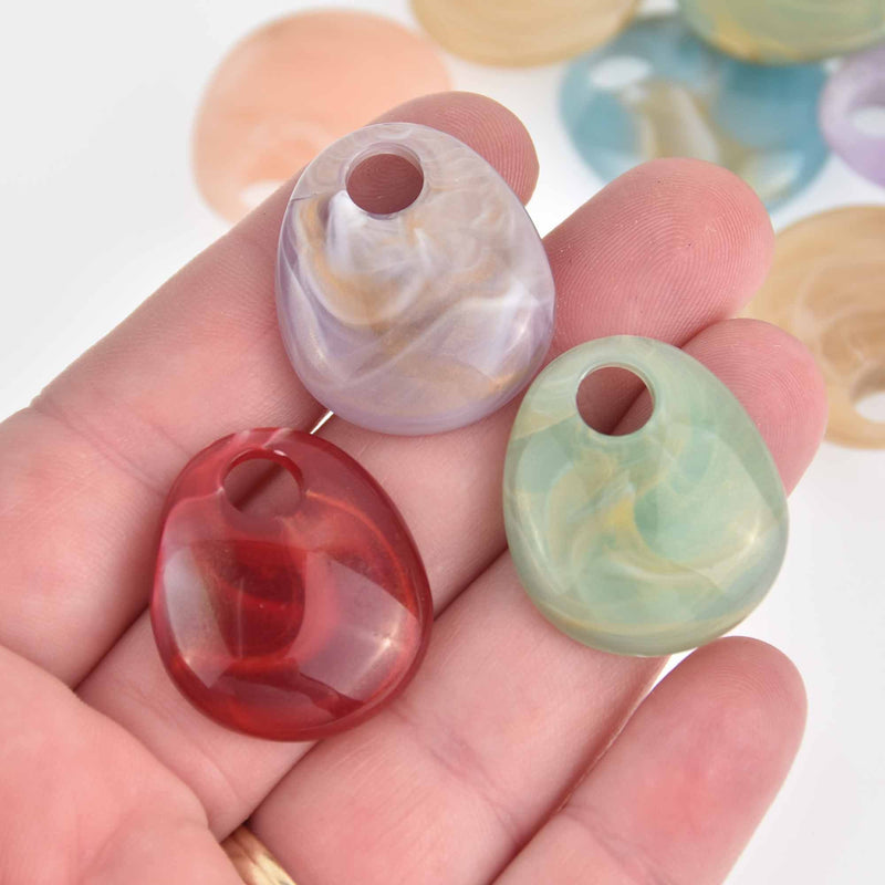 10 Acrylic Teardrop Charms, Mixed Colors, 29mm, chs7472