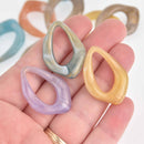 10 Acrylic Teardrop Charms, Mixed Colors, 36mm, chs7473