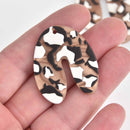 2 Acrylic Horseshoe Charms, Brown Camo, 39mm, chs7476