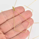 10 Gold Diamond Teardrop Charms, Stainless Steel Wire, 2.25", chs7506