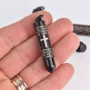 Bullet Cremation Ash Urn Charm Locket, Lord's Prayer, Black Titanium Steel chs7522