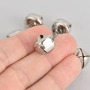 10 Silver Jingle Bell Charms, 15mm  chs7531