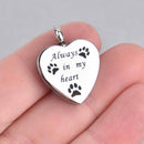 PET Cremation Ash Urn Charm Locket Titanium Steel Heart 25mm x 20mm chs7565