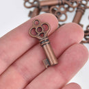 5 Copper Key Charms, 1-3/8", chs7578