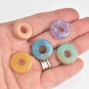 10 Acrylic Donut Charms, Mixed Colors, 21mm, chs7584
