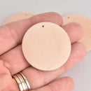 20 Wood Charms, Round Puffed Disc, 40mm, chs7610