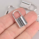 5 Silver Lock Charms, 26mm, chs7612