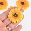 2 Sunflower Charms, resin, 2" long, chs7628