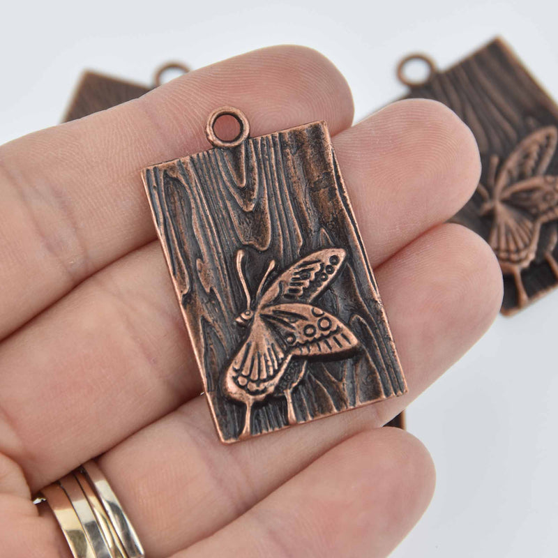 4 Copper Butterfly Charms, 41x25mm, chs7654