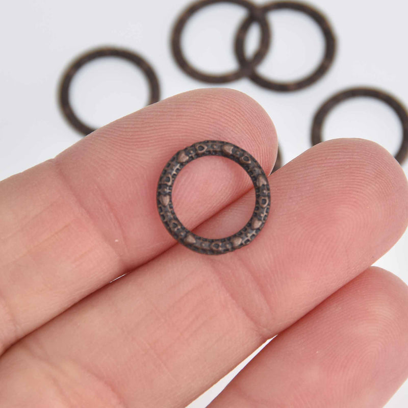 20 Antique Copper Round ROPE RING Connectors  14mm Chs7670