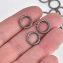 20 Gunmetal Round ROPE RING Connectors, 13mm Chs7672