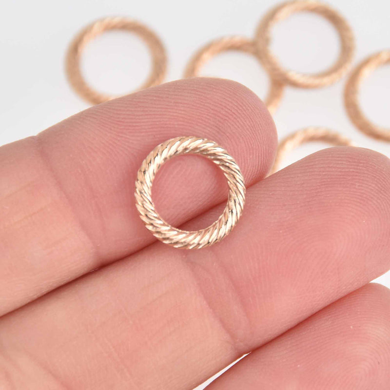 20 Light Gold Round ROPE RING Connectors, 13mm Chs7673