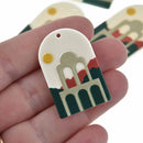 2 Southwest Pueblo Charms, Resin Acrylic, 40mm, chs7683