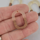 4 Oval Wooden Resin Charm, Translucent White Resin and Real Wood, 1-1/8" long, chs7693