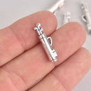 10 Silver Golf Clubs Charms, 23mm, chs7710