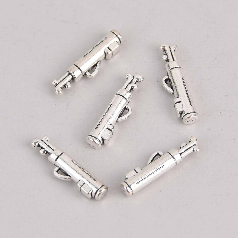 10 Silver Golf Clubs Charms, 23mm, chs7710