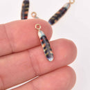 10 GOLD FEATHER Charms multicolor enamel 23x5mm, chs7711