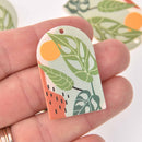 2 Monstera Leaf Charms, Resin Acrylic, 37mm, chs7712