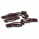 2 Wood Filigree Owl Charms, 2.75" long, chs7715