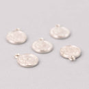 25 Coin Charm Pendants, plastic silver, 20mm, chs7732