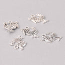 6 Rooster Charms, Chicken Charms, Silver Metal, 21mm chs7734