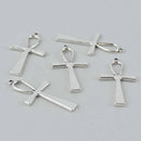 4 Silver ANKH CROSS Charms, 55mm, chs7745