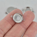 4 Stainless Steel Round CABOCHON SETTING Bezel Frame Charm Connector Link, Silver (fits 12mm cabs)  chs7748