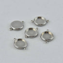 4 Stainless Steel Round CABOCHON SETTING Bezel Frame Charm Connector Link, Silver (fits 12mm cabs)  chs7748