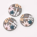 2 Flower Charms, Polymer Clay, 35mm, chs7763