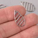 6 Teardrop Charms, Stainless Steel Teardrop for Delica Seed Beads, chs7792