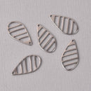 6 Teardrop Charms, Stainless Steel Teardrop for Delica Seed Beads, chs7792