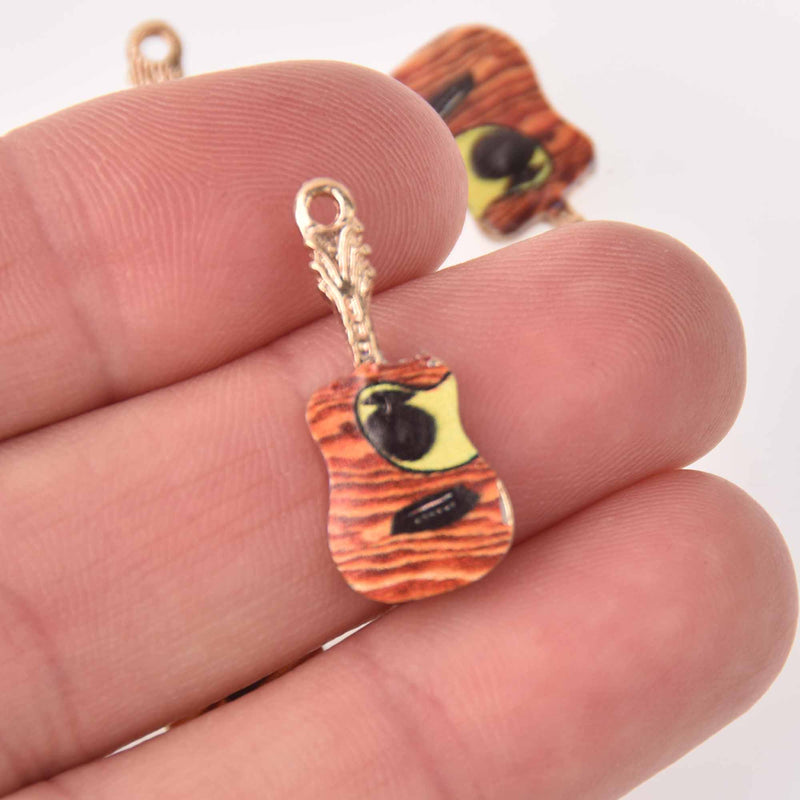 2 Guitar Charms, Enamel, 26mm chs7796